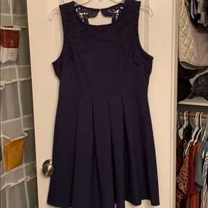 Navy keyhole dress